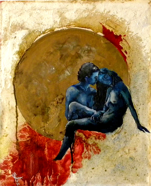 Carlo Vigevani - Senza Titolo - olio su tela - cm 40x50 - 1973