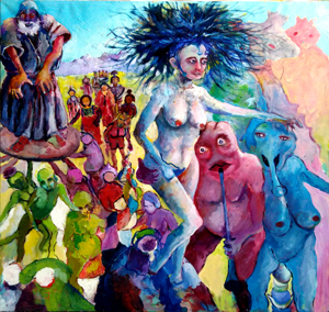 Senza Titolo di Carlo Vigevani, olio su tela cm 80x80